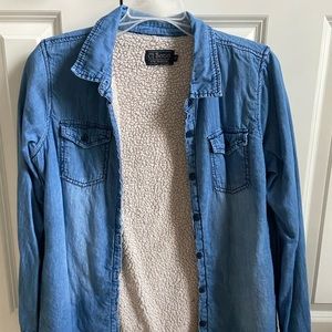 Fleece Denim button up